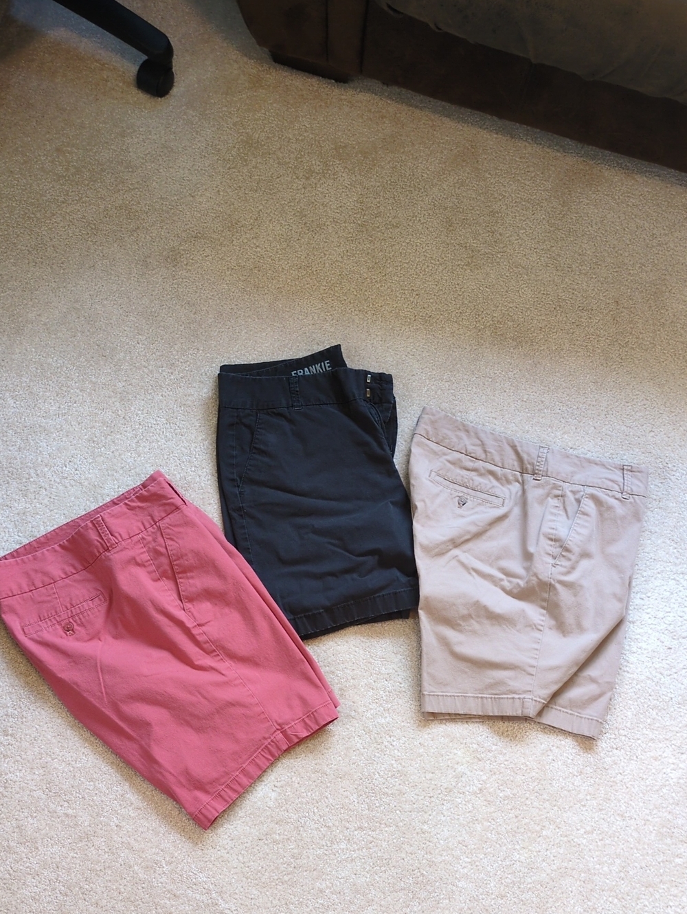 J. Crew Factory Women's 9 Inch Frankie Shorts - Coral, Black, Tan Size 14
